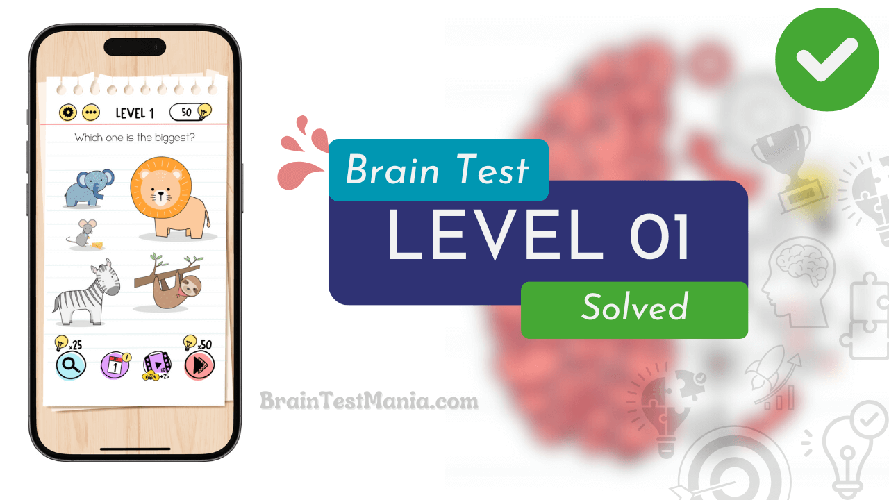 Solved Brain Test Level 01 Answer