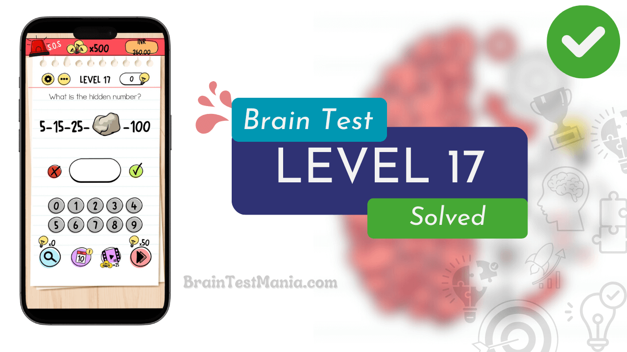 Solved Brain Test Level 17 Answer