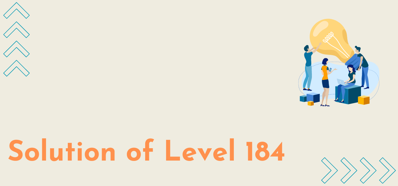 Solution Of Level 184 1