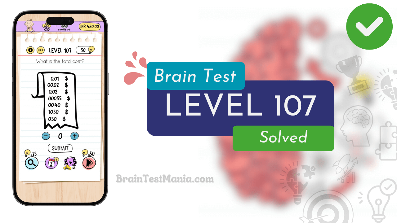 Solved Brain Test Level 107 Answer