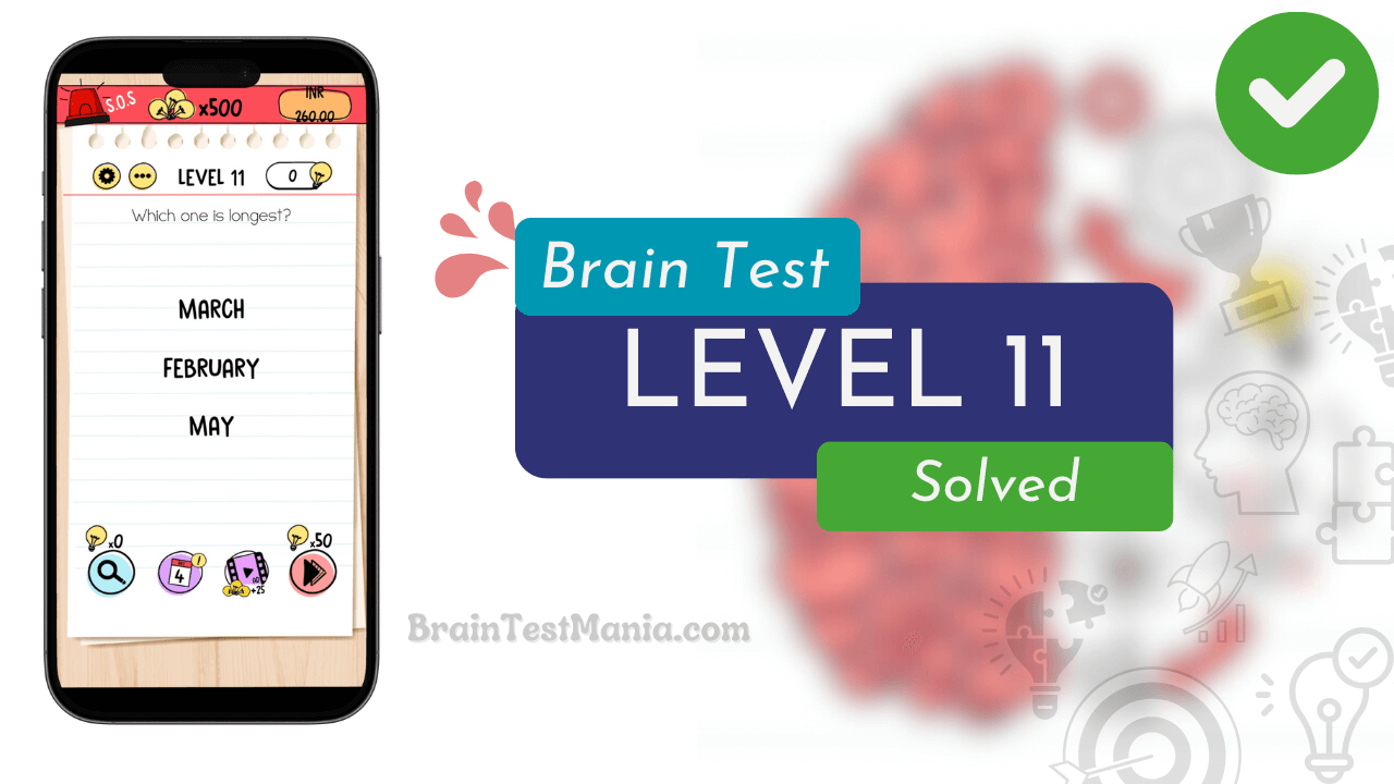 Solved Brain Test Level 11 Answer