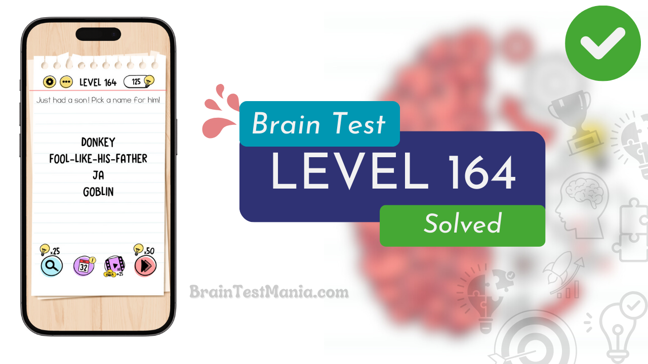 Solved Brain Test Level 164 Answer