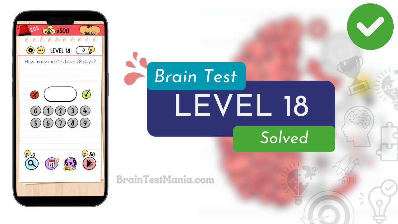 Solved Brain Test Level 18 Answer