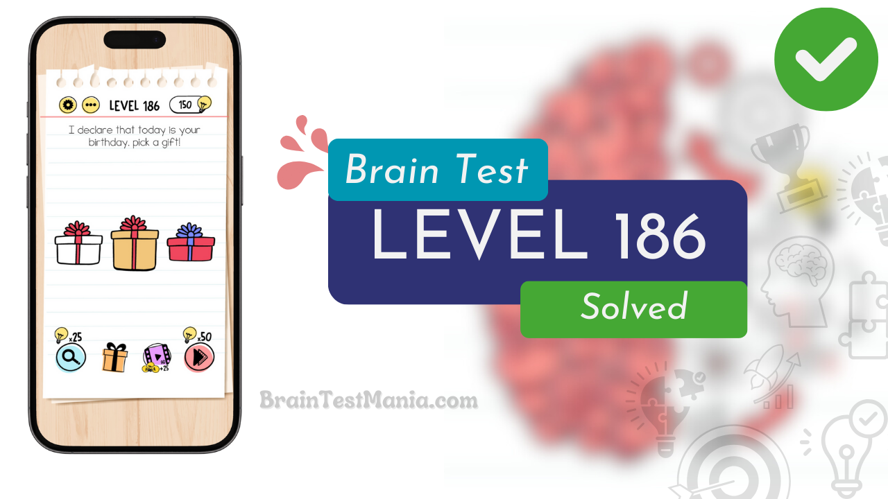 Solved Brain Test Level 186 Answer