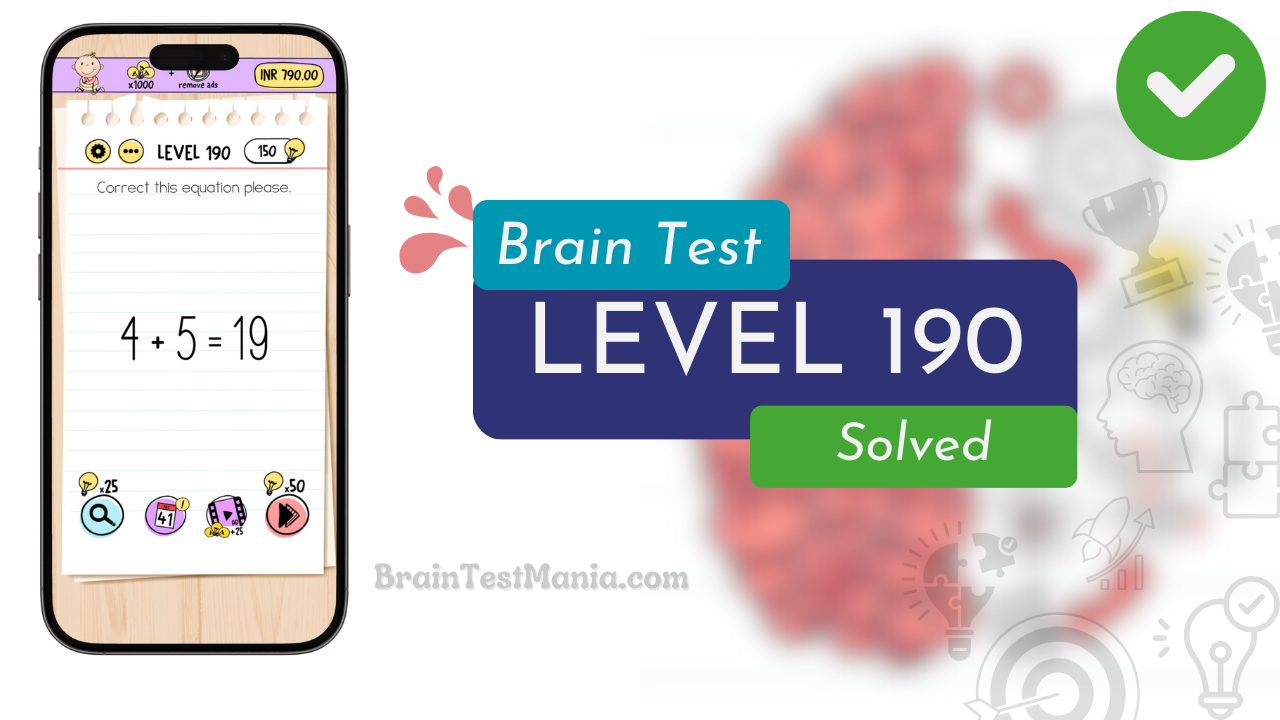 Solved Brain Test Level 190 Answer