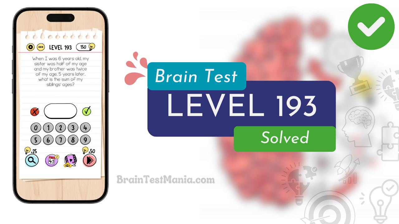 Solved Brain Test Level 193 Answer