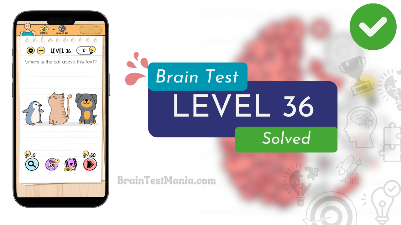 Solved Brain Test Level 36 Answer