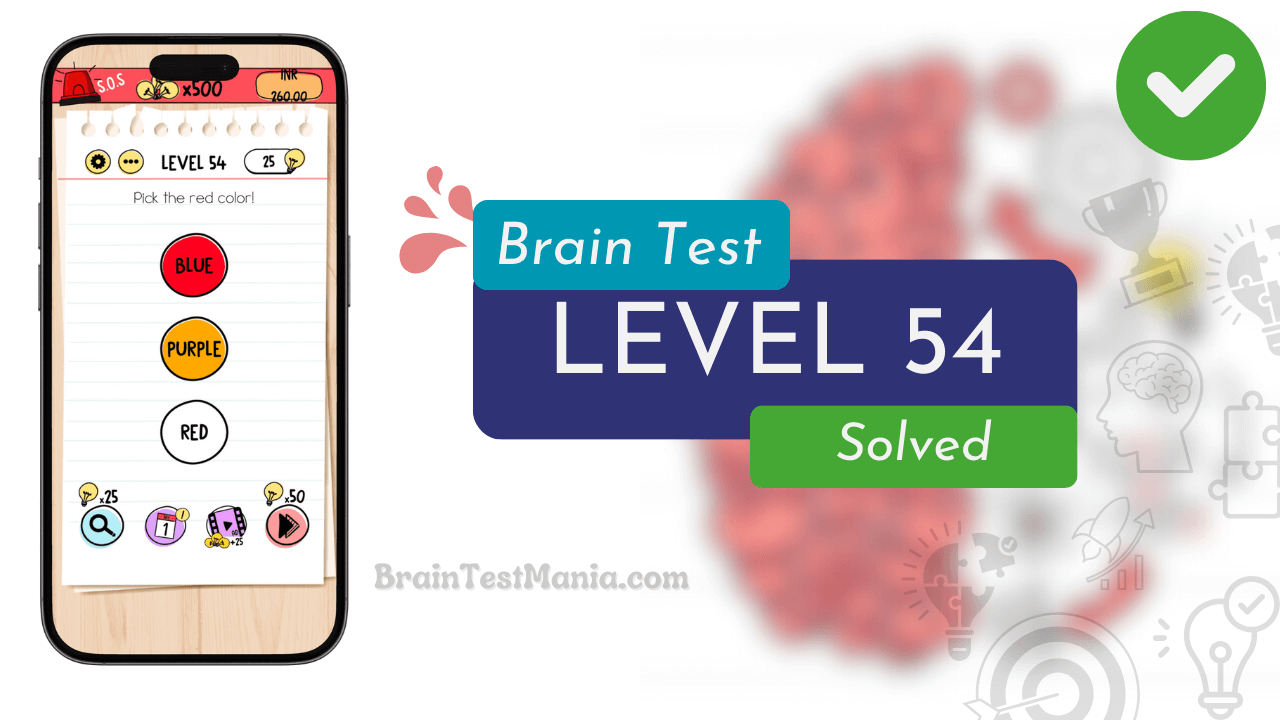 Solved Brain Test Level 54 Answer