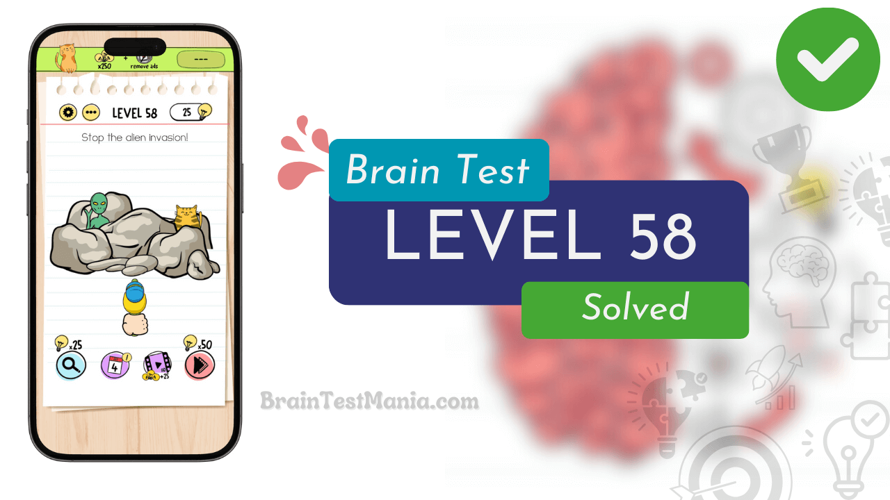 Solved Brain Test Level 58 Answer