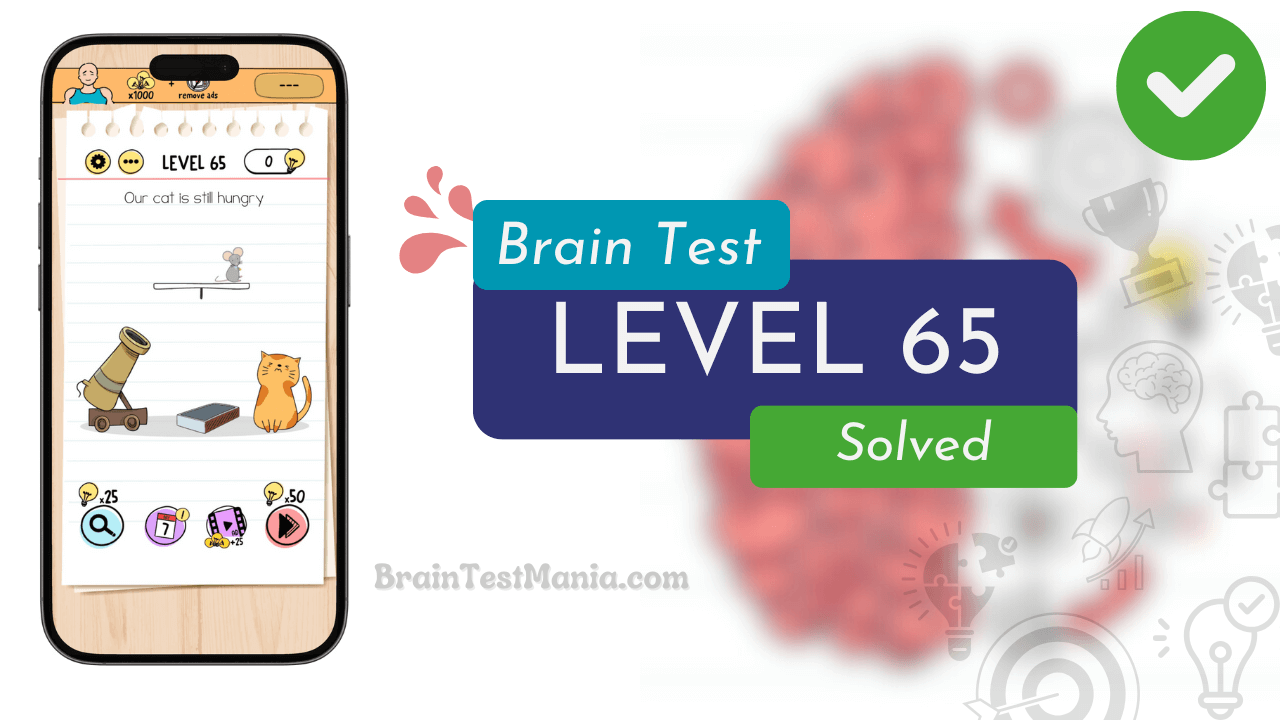 Solved Brain Test Level 65 Answer