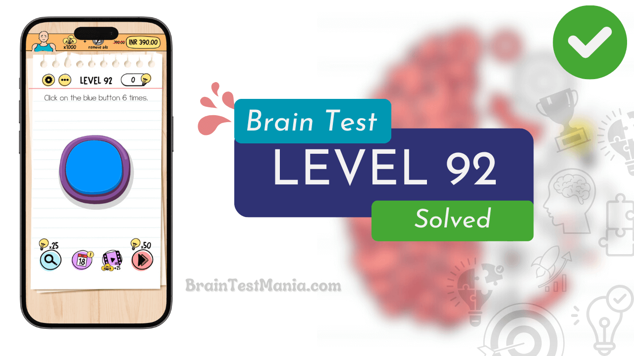 Solved Brain Test Level 92 Answer