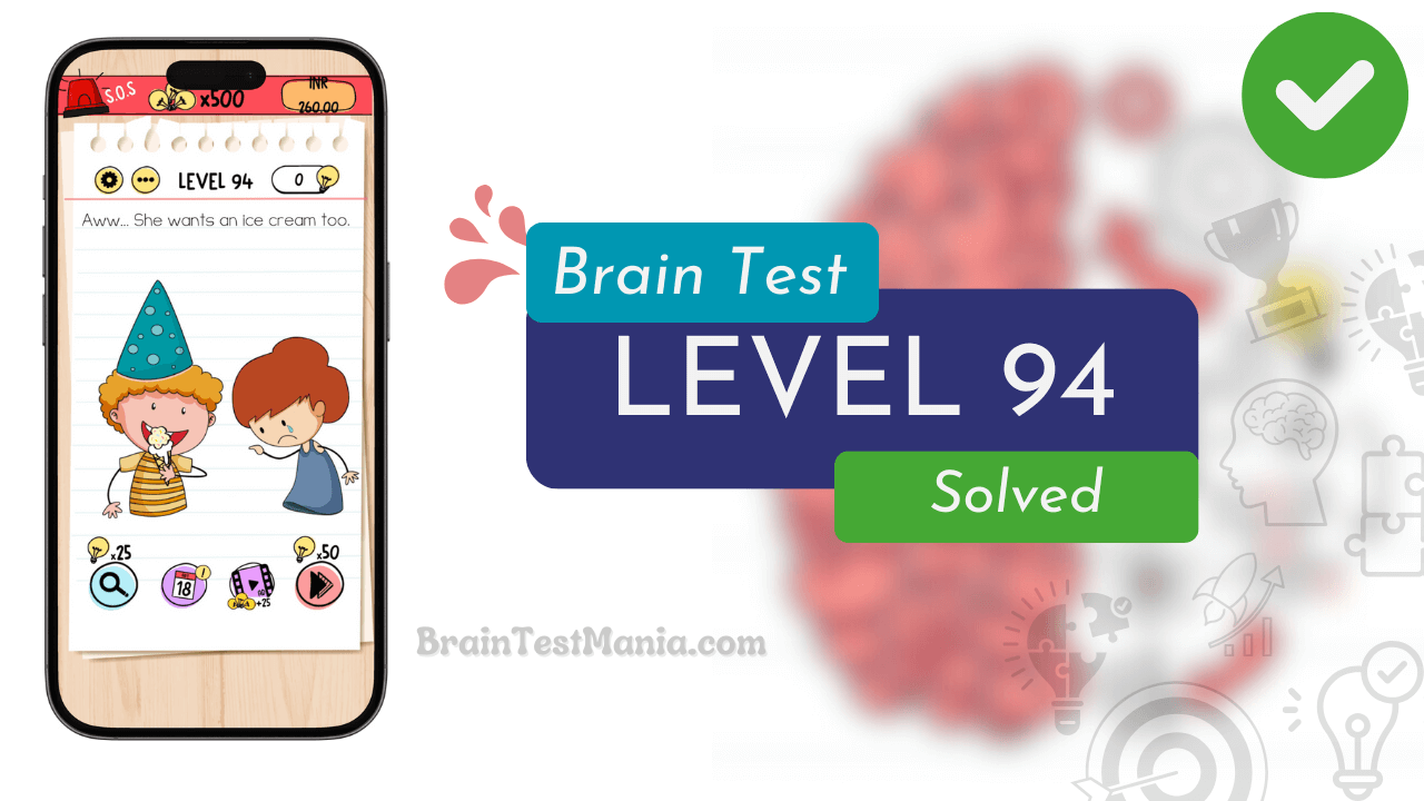 Solved Brain Test Level 94 Answer