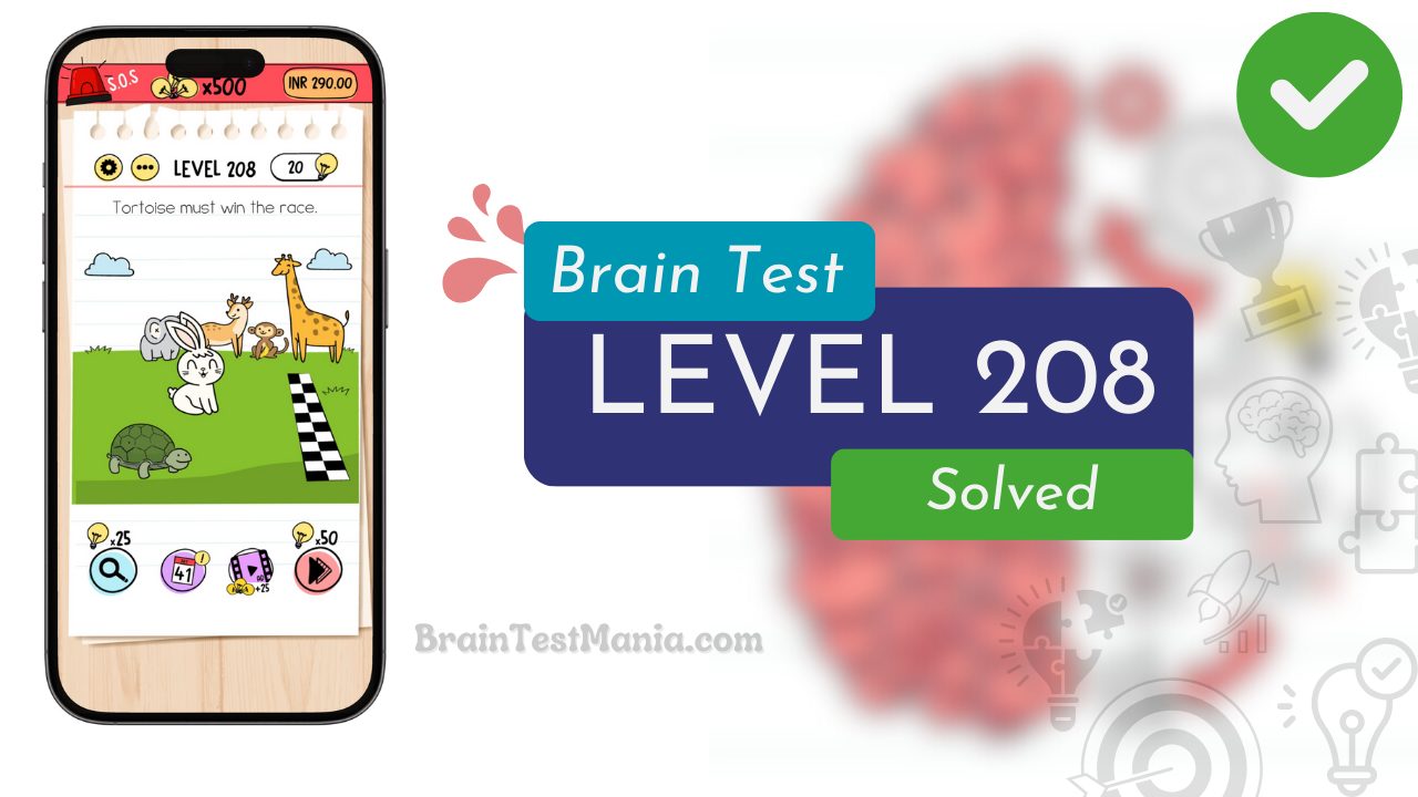 Solved Brain Test Level 208 Answer