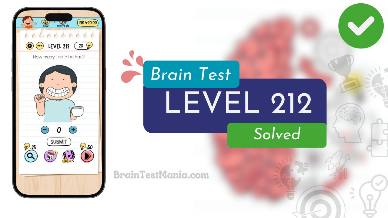 Solved Brain Test Level 212 Answer