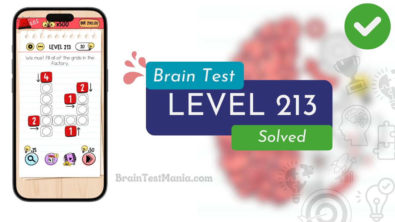 Solved Brain Test Level 213 Answer