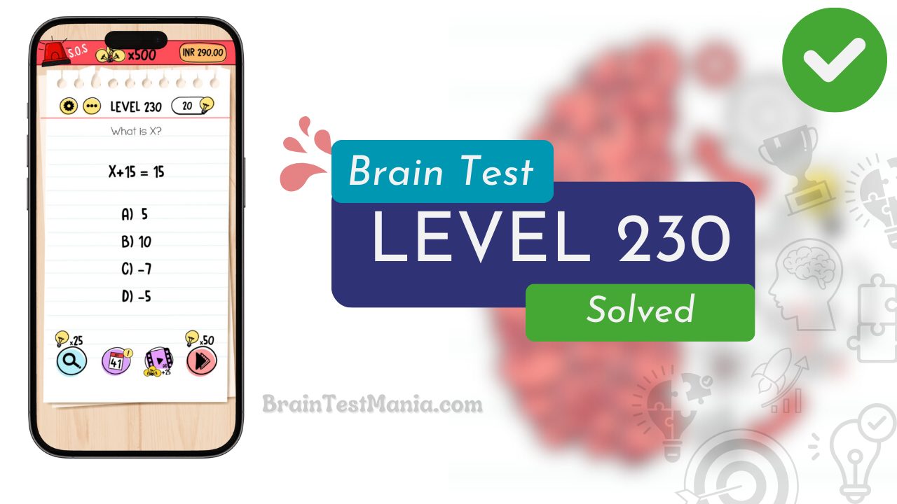 Solved Brain Test Level 230 Answer