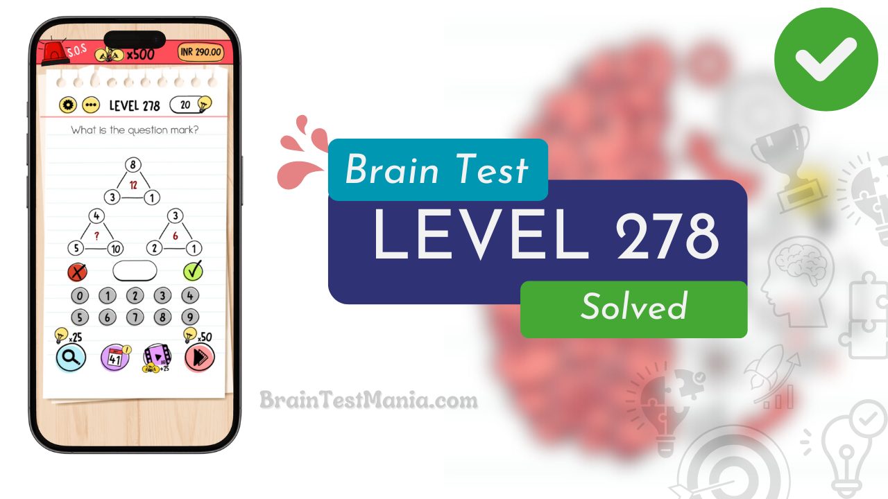 Solved Brain Test Level 278 Answer