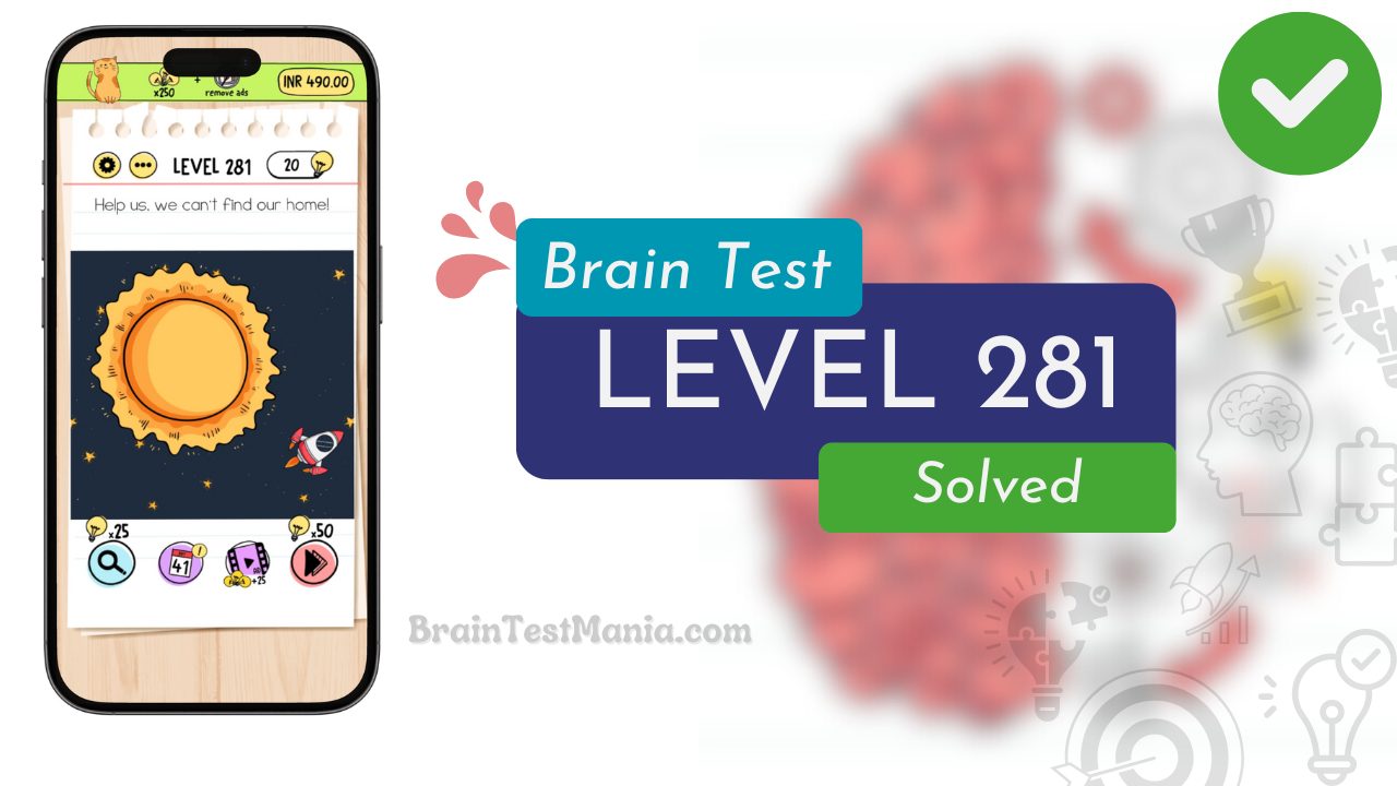 Solved Brain Test Level 281 Answer