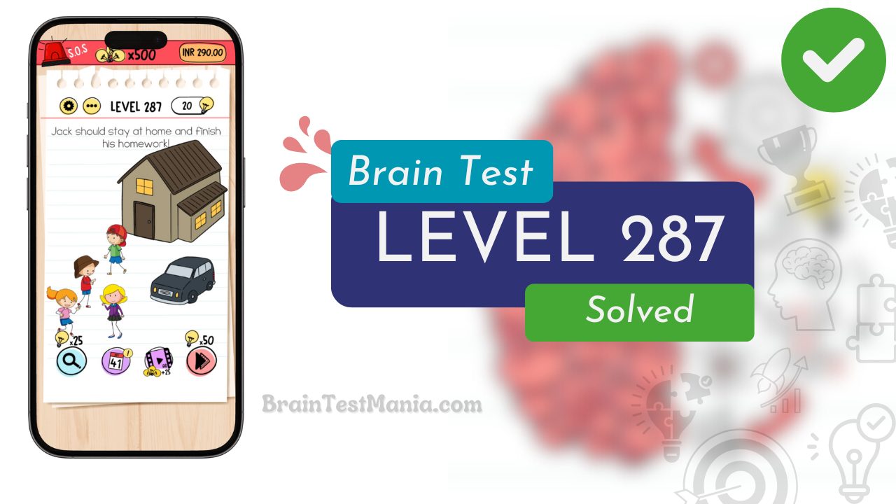 Solved Brain Test Level 287 Answer