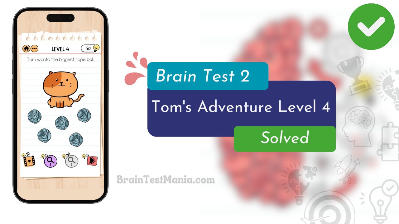 Brain Test 2 Tom's Adventure Level 4 Answer