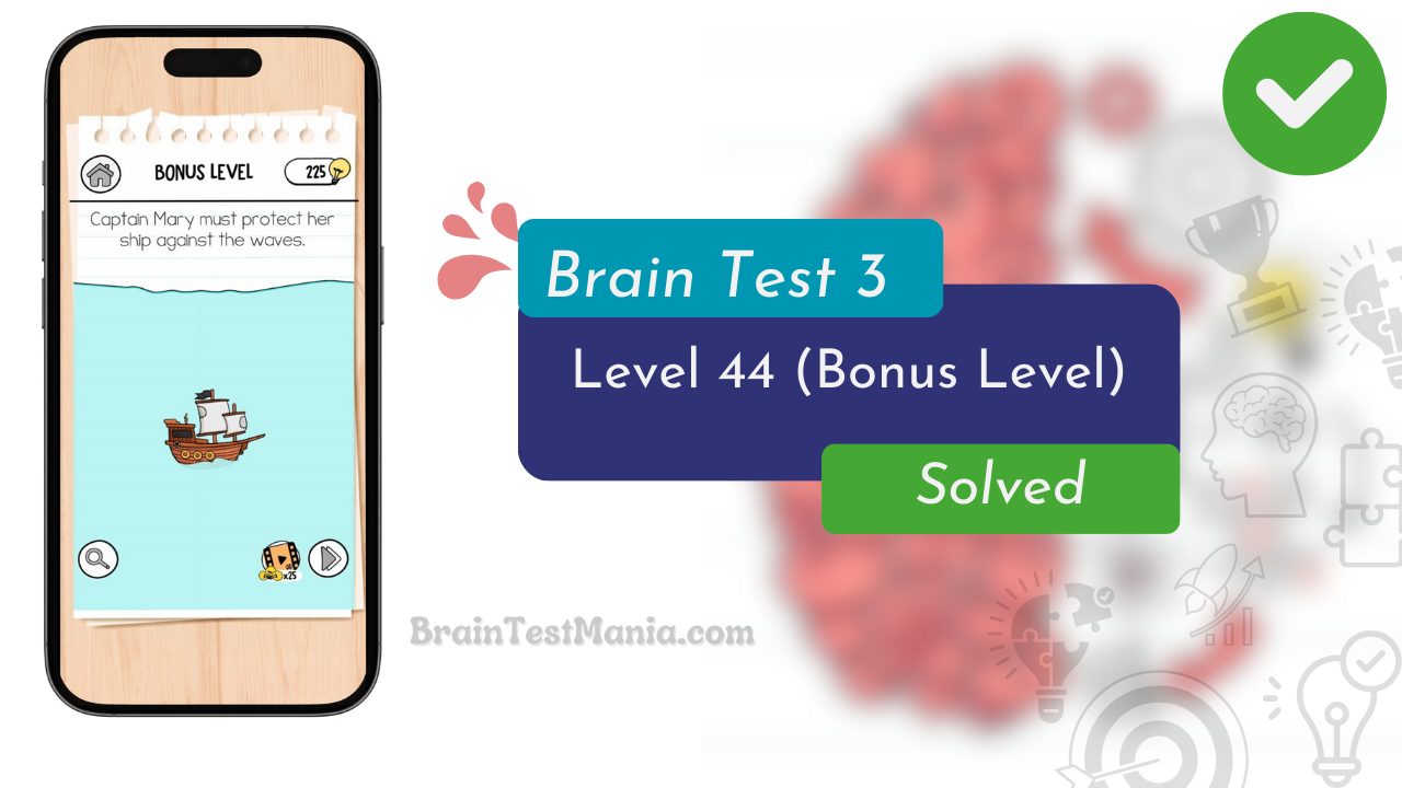 Brain Test 3 Level 44 Solved