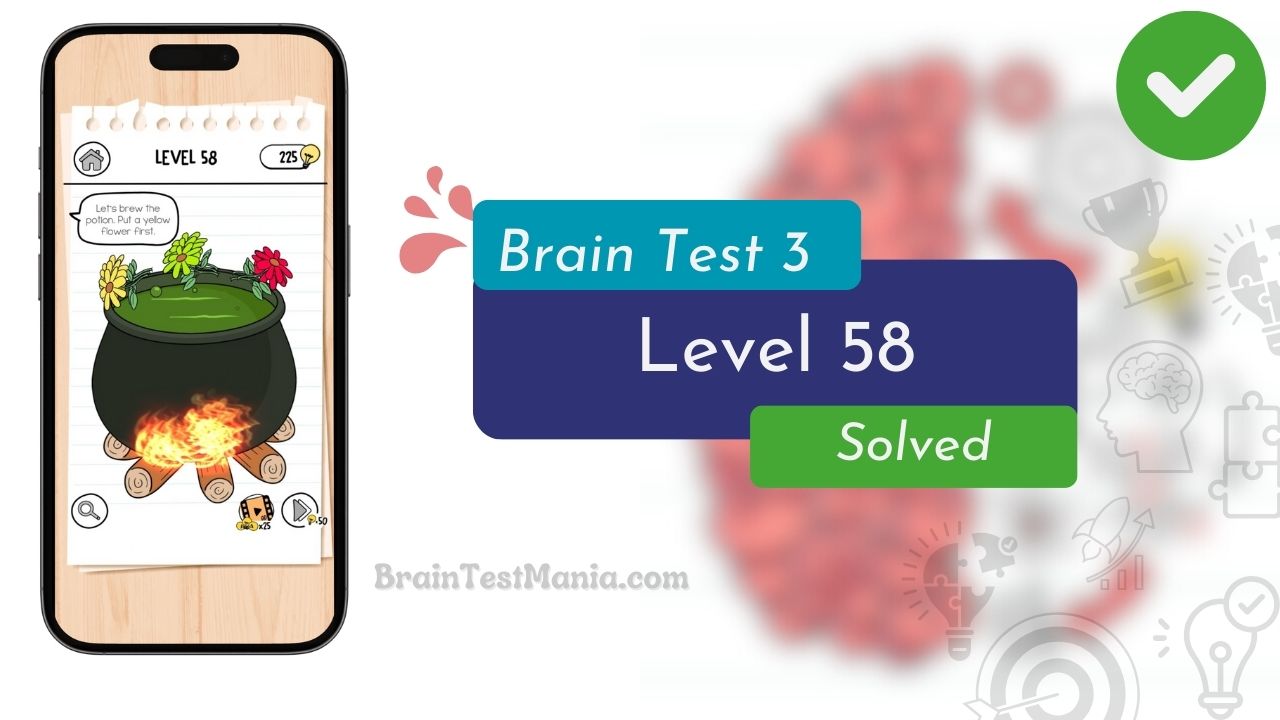 Brain Test 3 Level 58 Solved